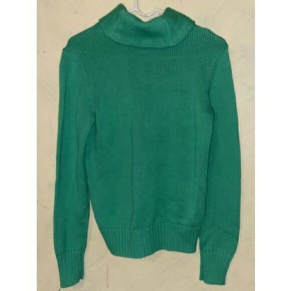 Polo Ralph Lauren Sport Women's M Spring Green Cotton Knit Cowl Pullover Sweater - Picture 6 of 8